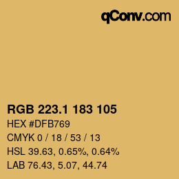 カラーコード: RGB 223.1 183 105 | qconv.com