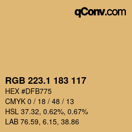 カラーコード: RGB 223.1 183 117 | qconv.com