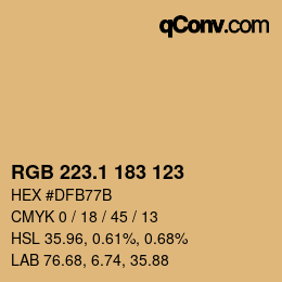 カラーコード: RGB 223.1 183 123 | qconv.com