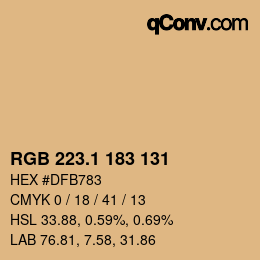 カラーコード: RGB 223.1 183 131 | qconv.com