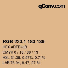 カラーコード: RGB 223.1 183 139 | qconv.com