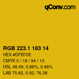 カラーコード: RGB 223.1 183 14 | qconv.com