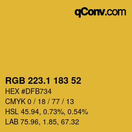 カラーコード: RGB 223.1 183 52 | qconv.com
