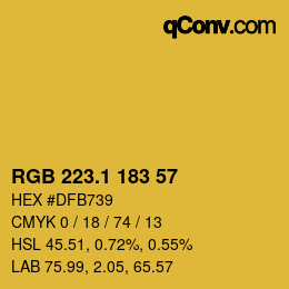 カラーコード: RGB 223.1 183 57 | qconv.com