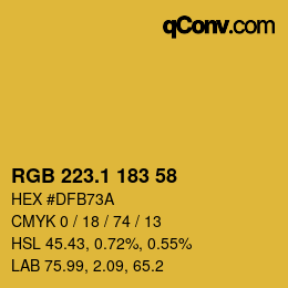 カラーコード: RGB 223.1 183 58 | qconv.com