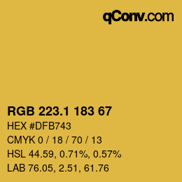 カラーコード: RGB 223.1 183 67 | qconv.com