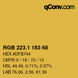 カラーコード: RGB 223.1 183 68 | qconv.com