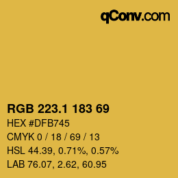 カラーコード: RGB 223.1 183 69 | qconv.com