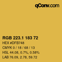 カラーコード: RGB 223.1 183 72 | qconv.com