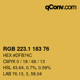 カラーコード: RGB 223.1 183 76 | qconv.com