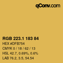 カラーコード: RGB 223.1 183 84 | qconv.com