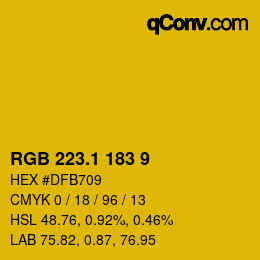 カラーコード: RGB 223.1 183 9 | qconv.com