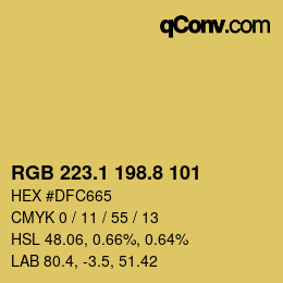 カラーコード: RGB 223.1 198.8 101 | qconv.com