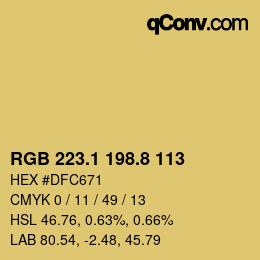 Color code: RGB 223.1 198.8 113 | qconv.com