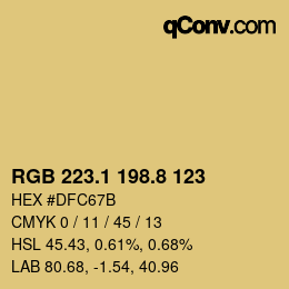 Color code: RGB 223.1 198.8 123 | qconv.com