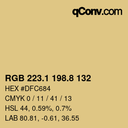 Farbcode: RGB 223.1 198.8 132 | qconv.com