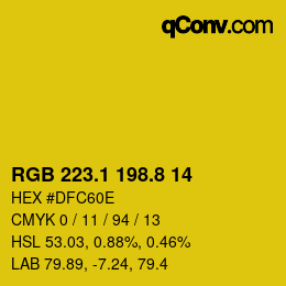 カラーコード: RGB 223.1 198.8 14 | qconv.com