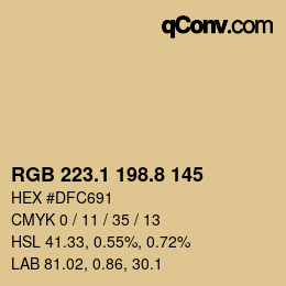 Color code: RGB 223.1 198.8 145 | qconv.com
