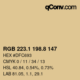 Code couleur: RGB 223.1 198.8 147 | qconv.com