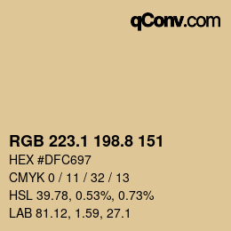 Code couleur: RGB 223.1 198.8 151 | qconv.com