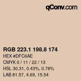 Color code: RGB 223.1 198.8 174 | qconv.com