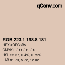 Color code: RGB 223.1 198.8 181 | qconv.com