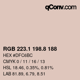 Color code: RGB 223.1 198.8 188 | qconv.com