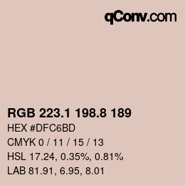 Color code: RGB 223.1 198.8 189 | qconv.com