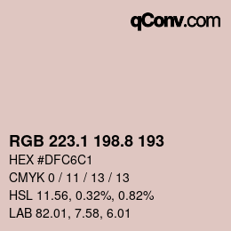 カラーコード: RGB 223.1 198.8 193 | qconv.com