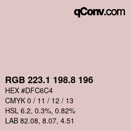 Código de color: RGB 223.1 198.8 196 | qconv.com