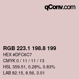 Código de color: RGB 223.1 198.8 199 | qconv.com