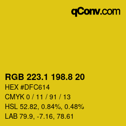 カラーコード: RGB 223.1 198.8 20 | qconv.com