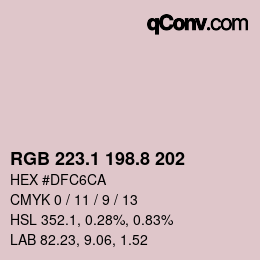 Color code: RGB 223.1 198.8 202 | qconv.com
