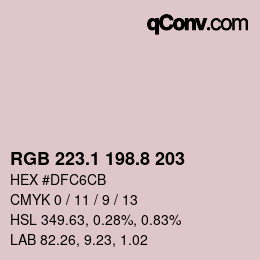 カラーコード: RGB 223.1 198.8 203 | qconv.com