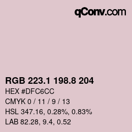 Color code: RGB 223.1 198.8 204 | qconv.com