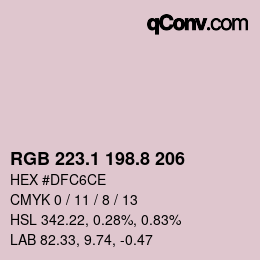 Color code: RGB 223.1 198.8 206 | qconv.com