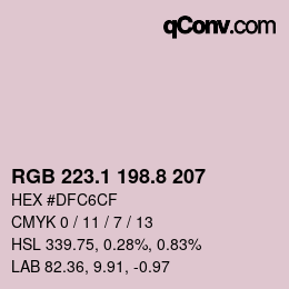 Code couleur: RGB 223.1 198.8 207 | qconv.com