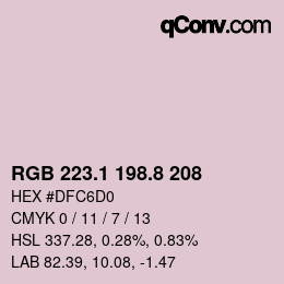 カラーコード: RGB 223.1 198.8 208 | qconv.com