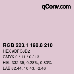 Color code: RGB 223.1 198.8 210 | qconv.com