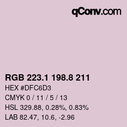 Código de color: RGB 223.1 198.8 211 | qconv.com