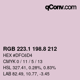 Color code: RGB 223.1 198.8 212 | qconv.com