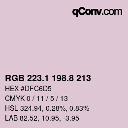 カラーコード: RGB 223.1 198.8 213 | qconv.com
