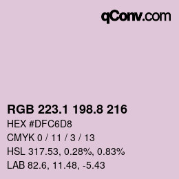 Color code: RGB 223.1 198.8 216 | qconv.com