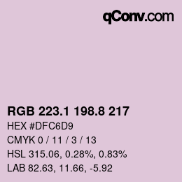 カラーコード: RGB 223.1 198.8 217 | qconv.com