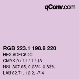 Color code: RGB 223.1 198.8 220 | qconv.com