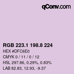Código de color: RGB 223.1 198.8 224 | qconv.com