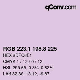 Color code: RGB 223.1 198.8 225 | qconv.com