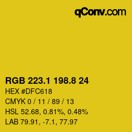 カラーコード: RGB 223.1 198.8 24 | qconv.com