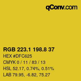 カラーコード: RGB 223.1 198.8 37 | qconv.com