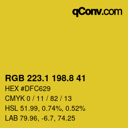 カラーコード: RGB 223.1 198.8 41 | qconv.com